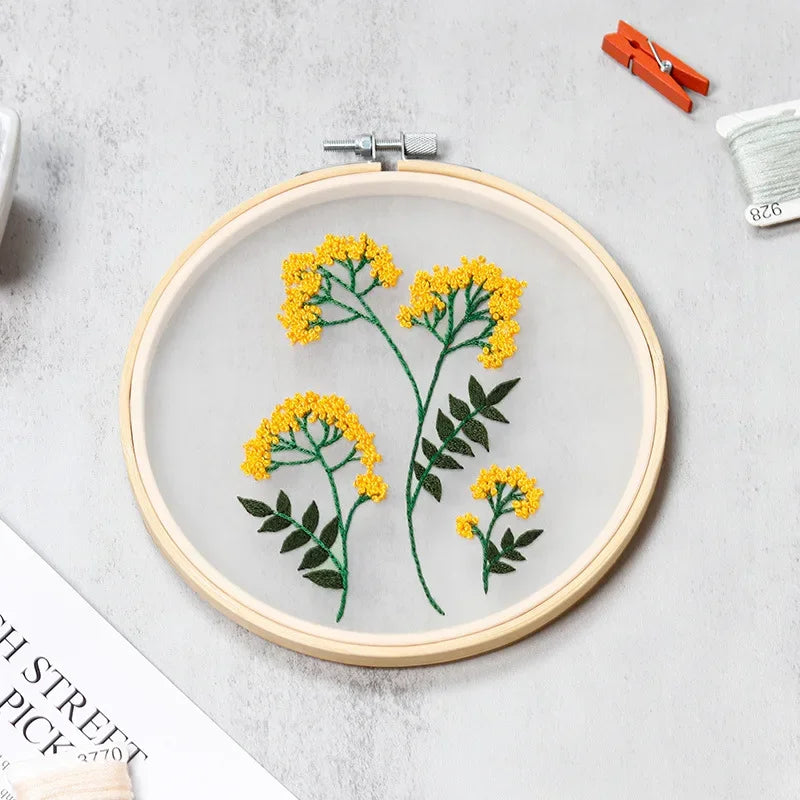 adult diy crafts flower embroidery 