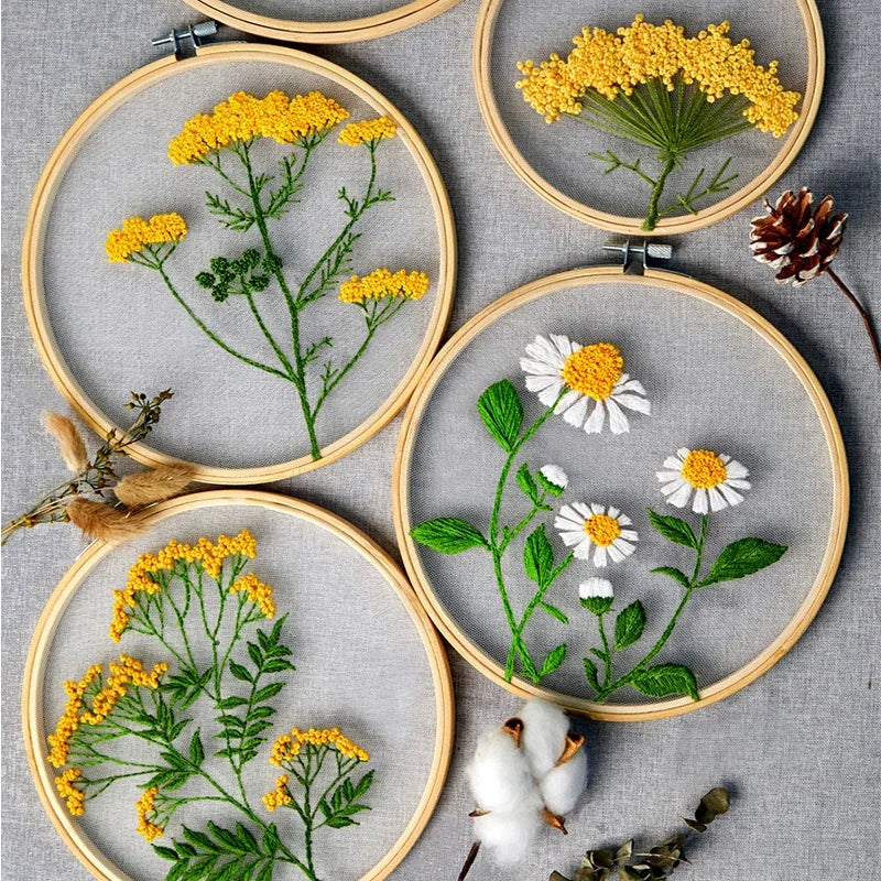 diy embroidery adult craft kit beginner floral