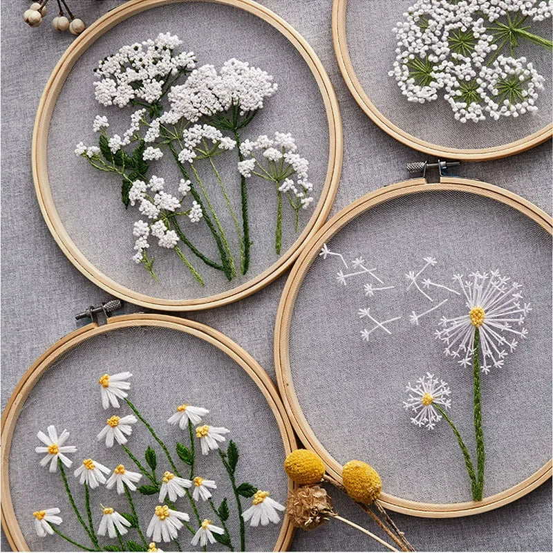 embroidery floral adult craft kit