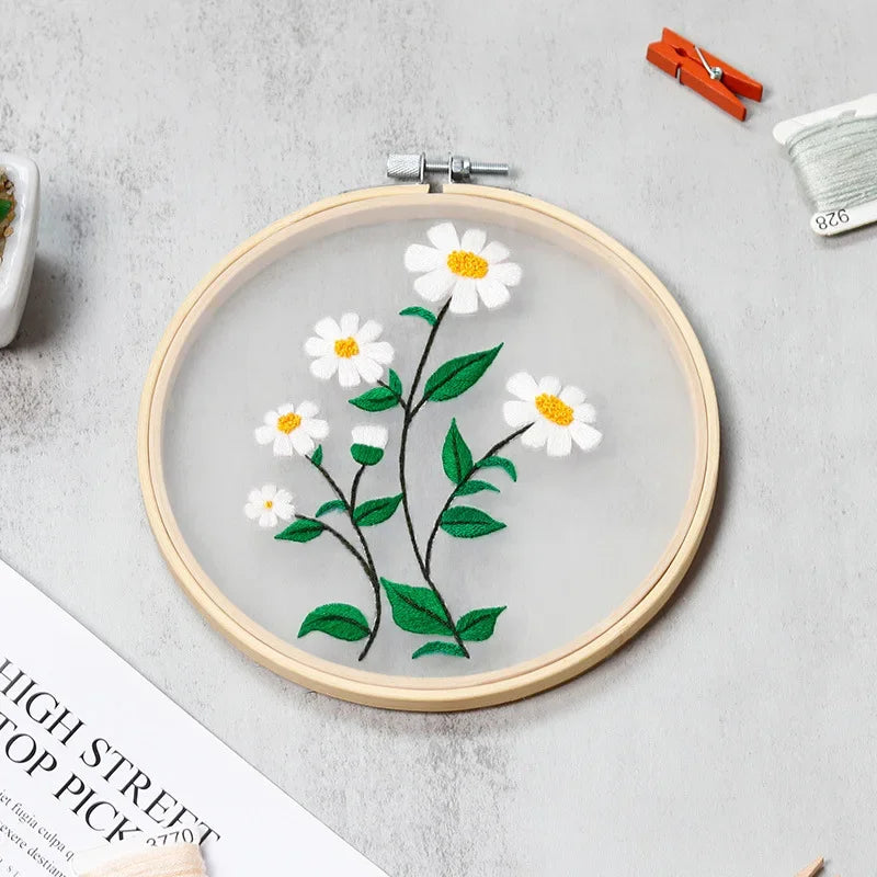 embroidery flower diy crafts beginner