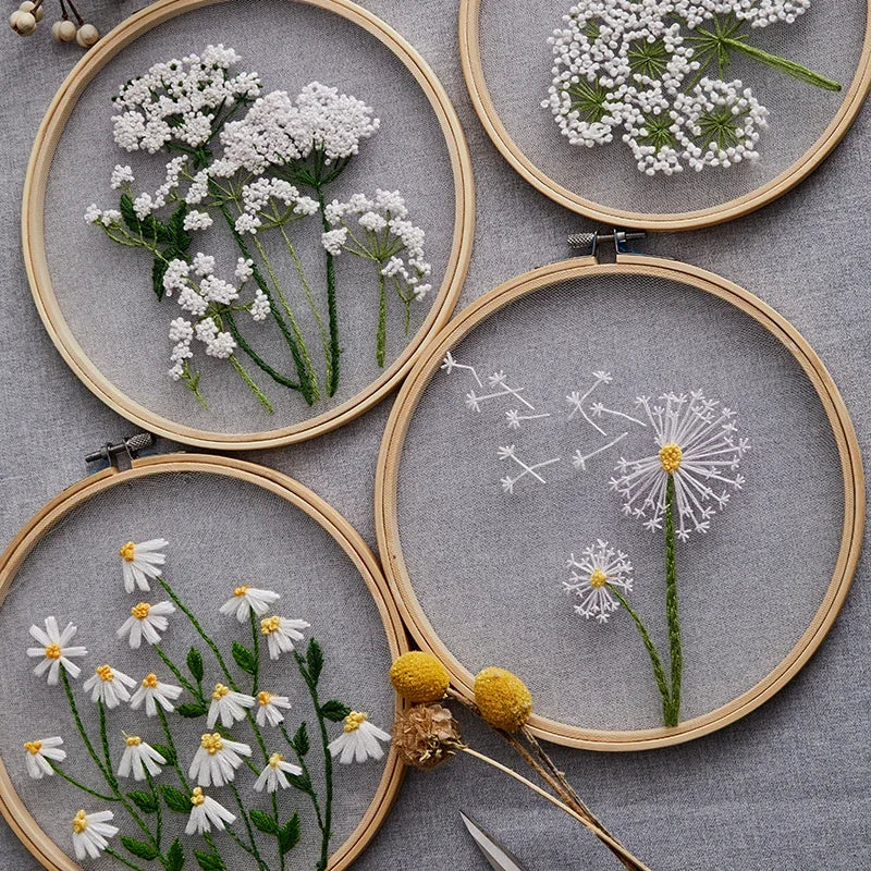 floral adult embroidery kit 