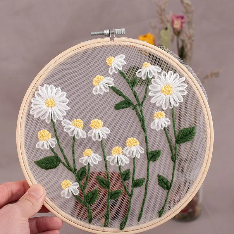 floral embroidery adult craft kit 