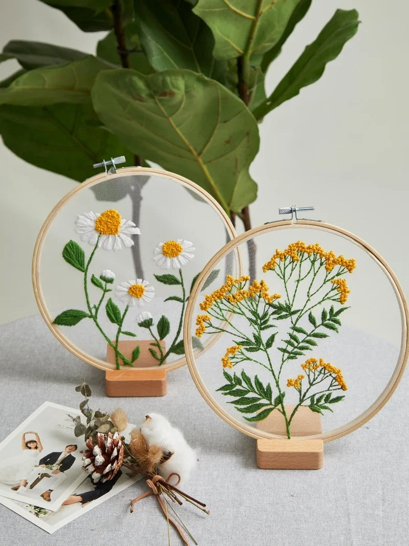 floral embroidery diy adult craft 