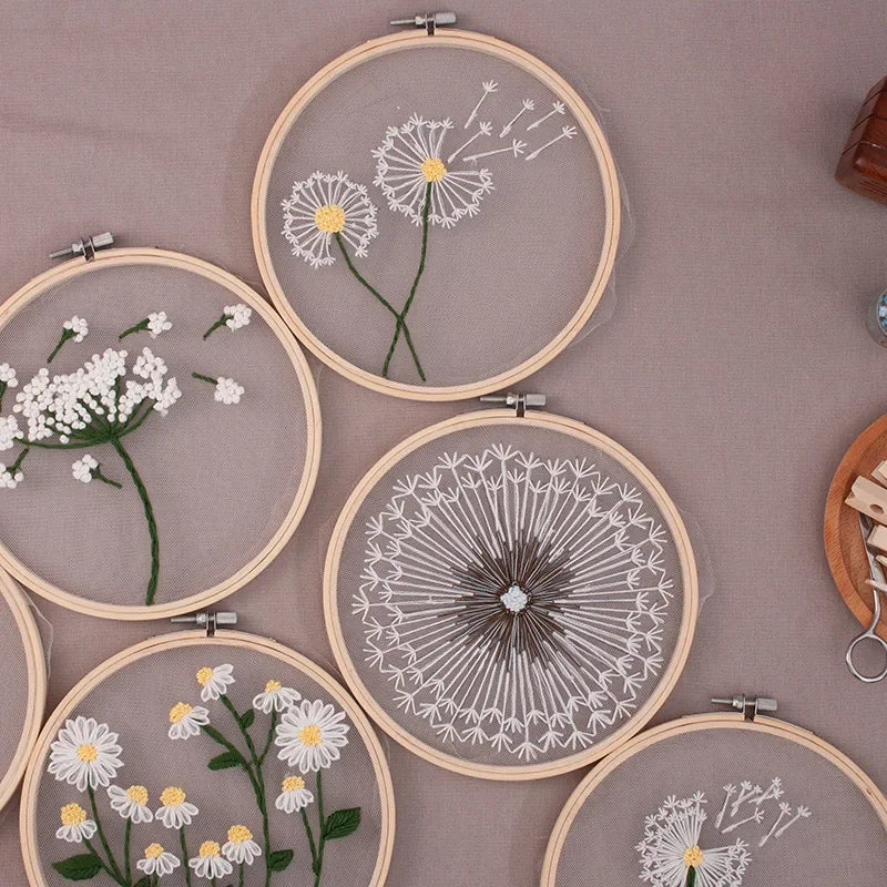 flower embroidery adult diy kit 